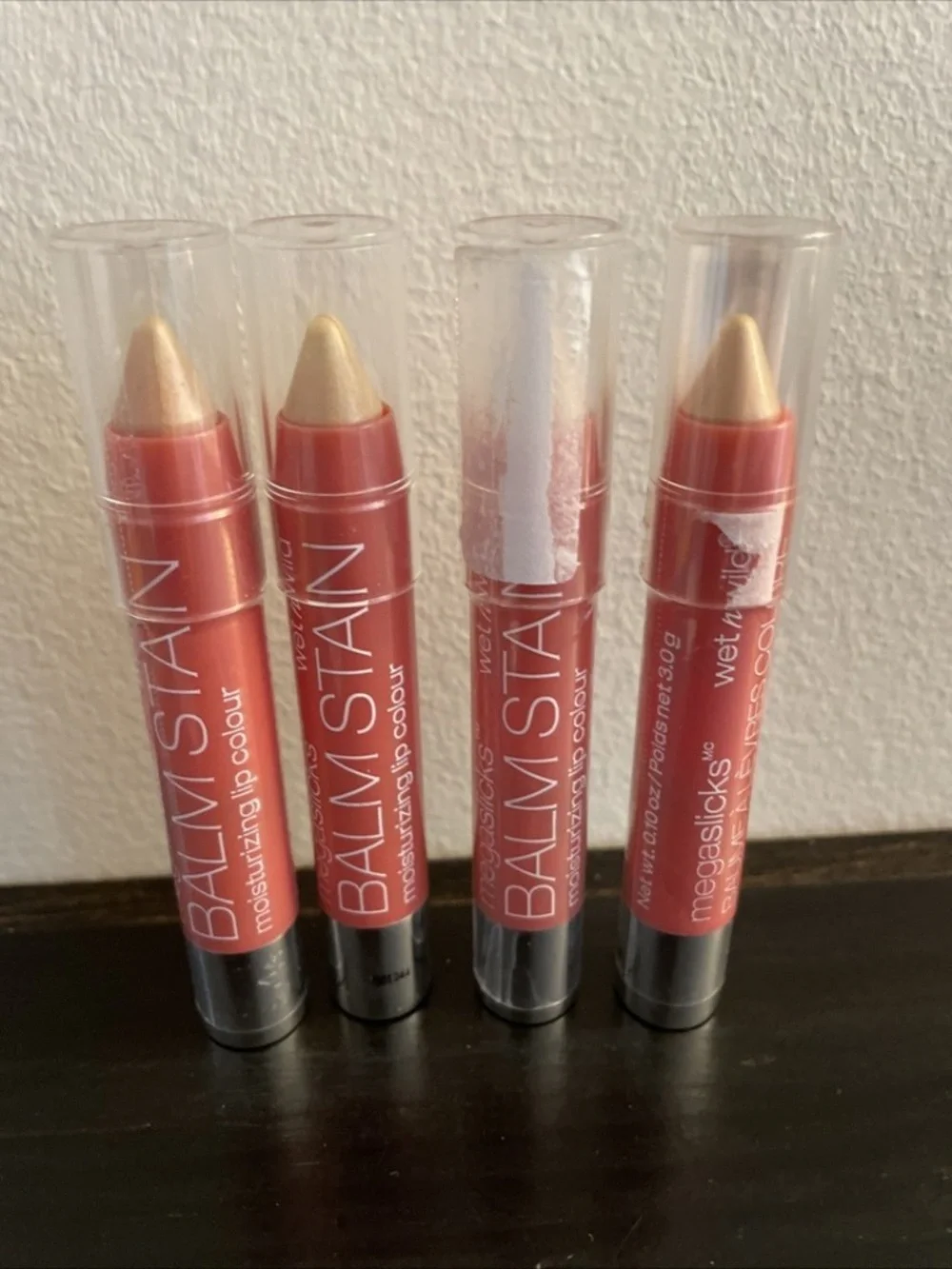 Wet n Wild Megaslicks Balm Stain Moisturizing Lip Colour # 128 PINKY PROMISE, x4